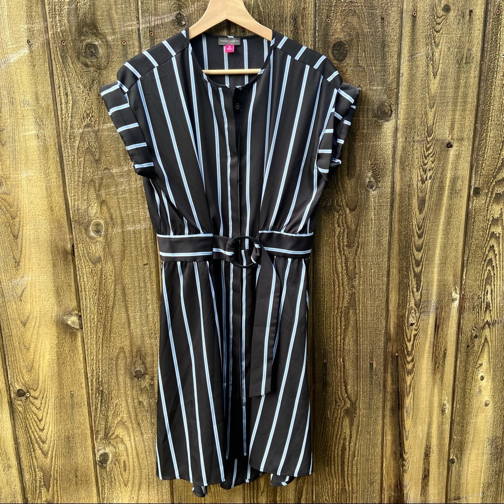 2/$30 ✨ Vince Camuto Theory Stripe Belted Shirt Dress 🌿🍃 - Picture 9 of 11